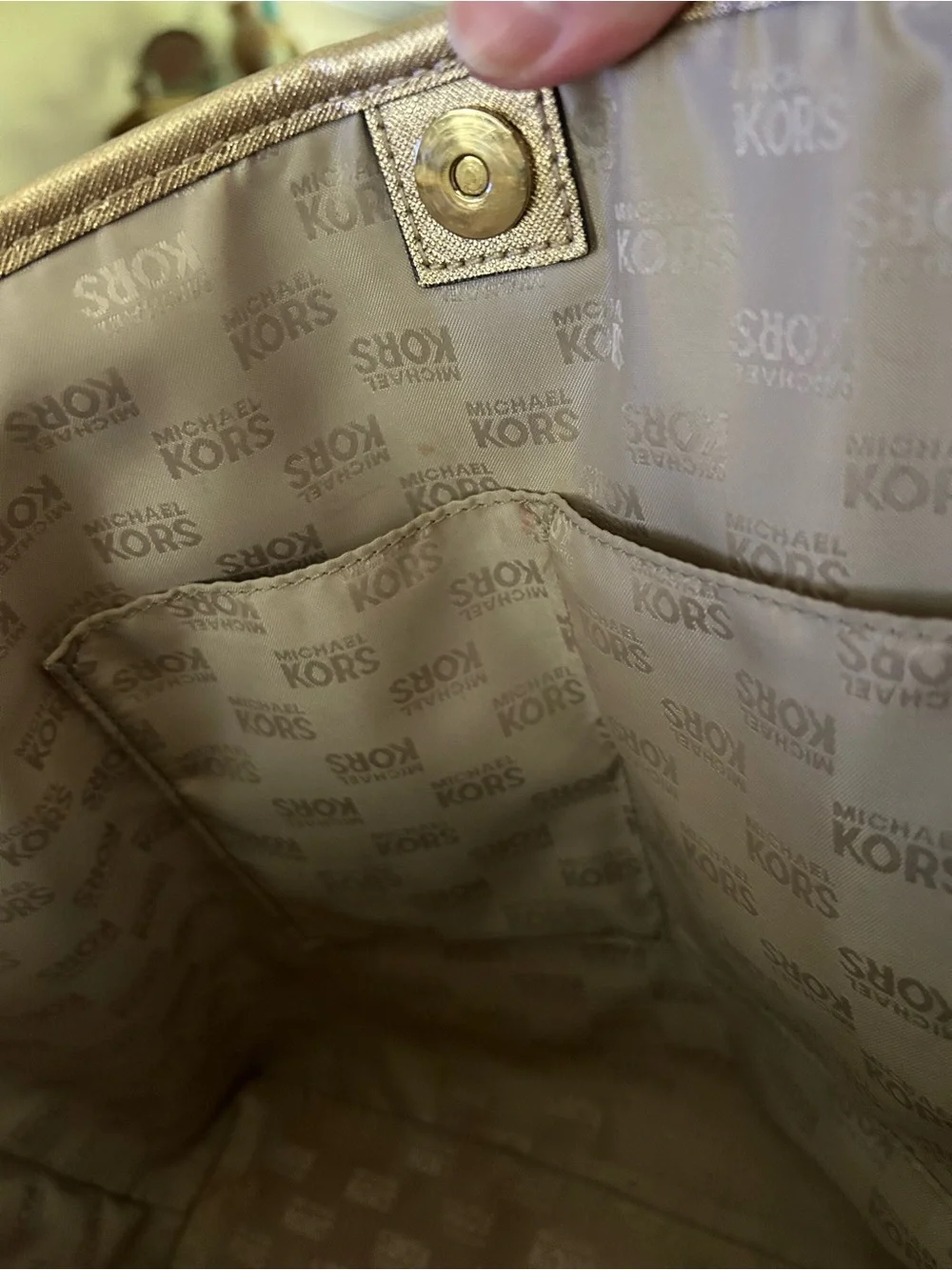 Michael Kors Metallic Gold Tote with MK Emblem